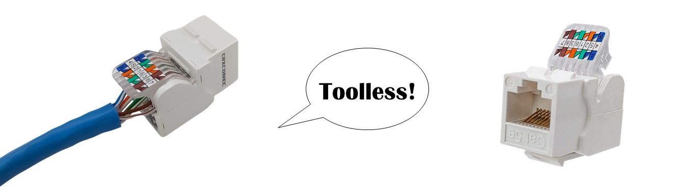 Comment assembler la prise Keystone 90° sans outil non blindée pour câble UTP Cat5E ?